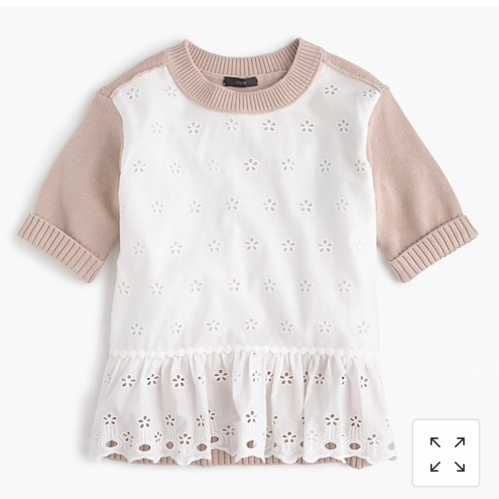 J.Crew Eyelet Peplum Sweater